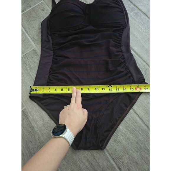 Women's Romenza Targo One Piece Swimsuit Tummy Control Slimming‎ Purple and Blue - Picture 3 of 11